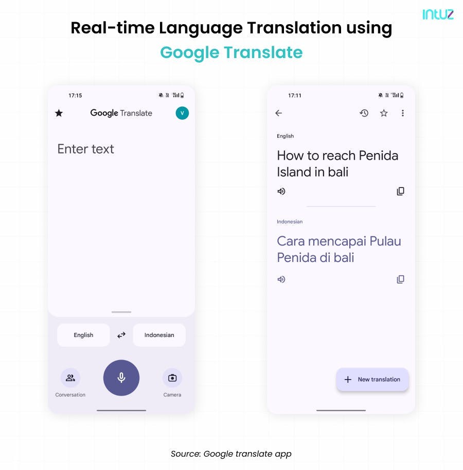 Real-time language translation using google translate