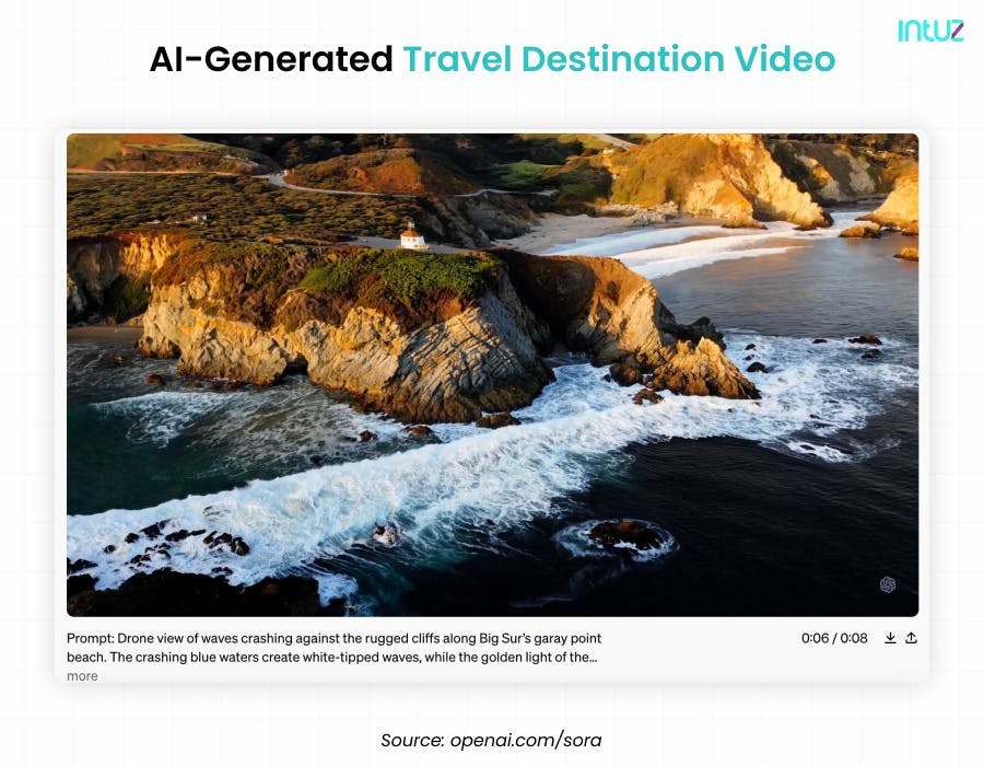 AI-generated travel destination video