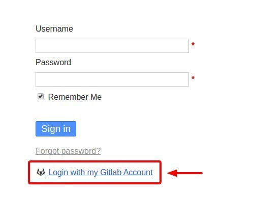 Now, when you login again you will see Login with my GitLab Account. Click on that