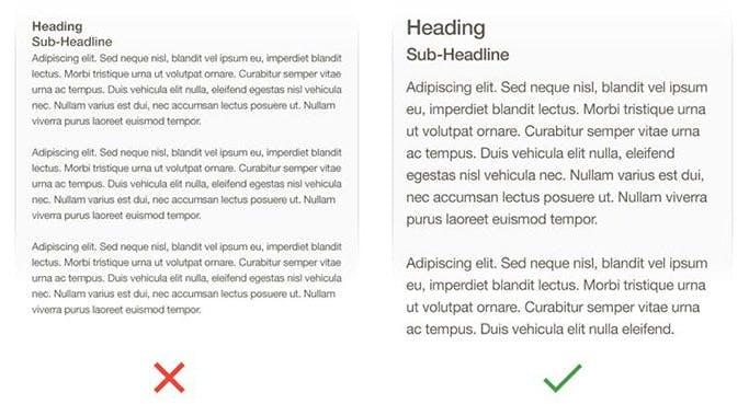 In-app content font size