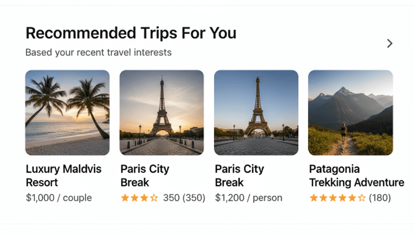 Personalize travel recommendation example