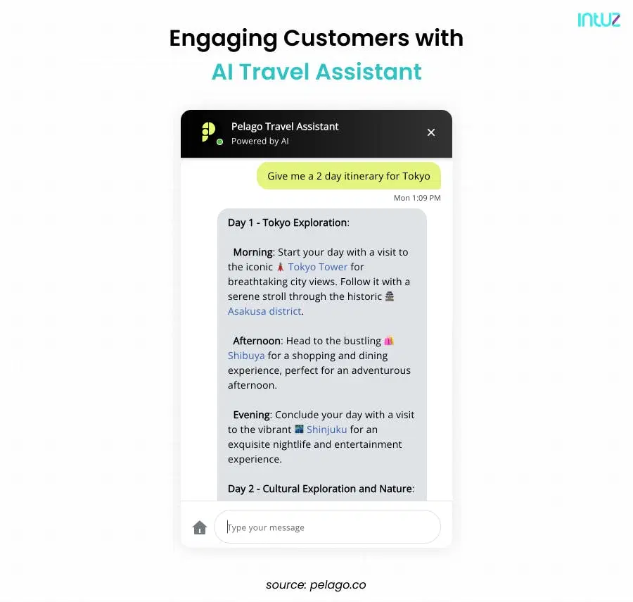 Engaging customer through AI travel assistant