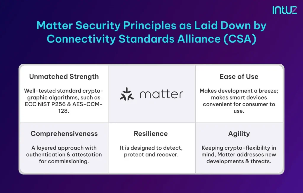 Matter security principles as laid down by Connectivity Standards Alliance (CSA)