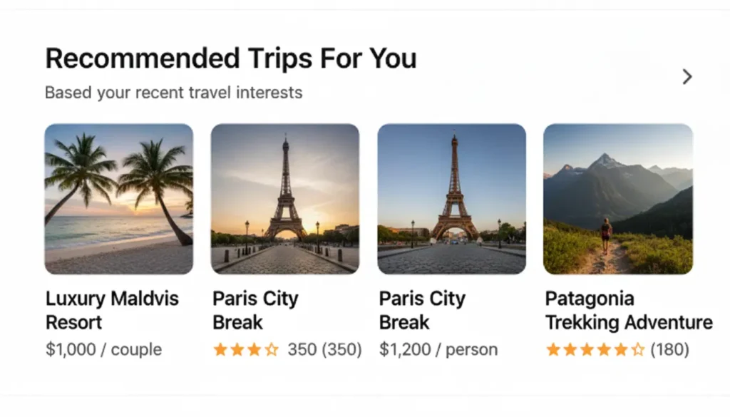 Personalize travel recommendation example