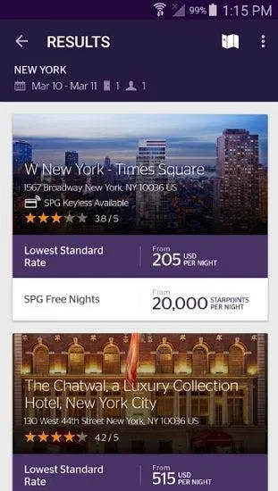 Starwood Preferred Guest App