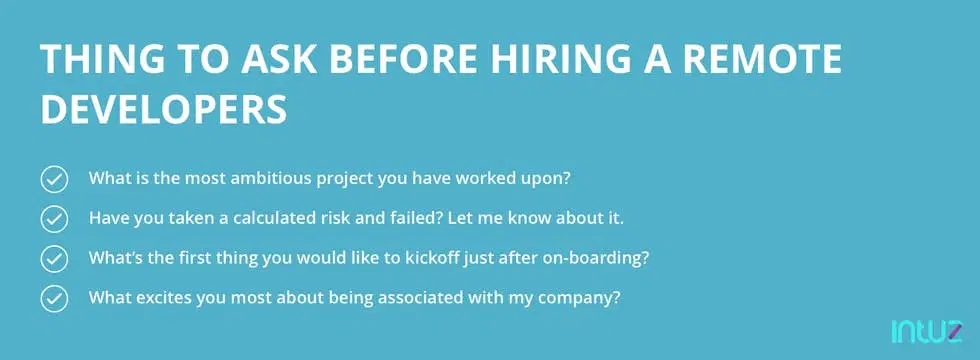 Things to ask before hiring developers