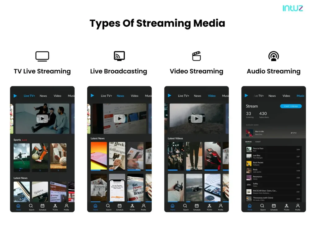 Types of streaming media