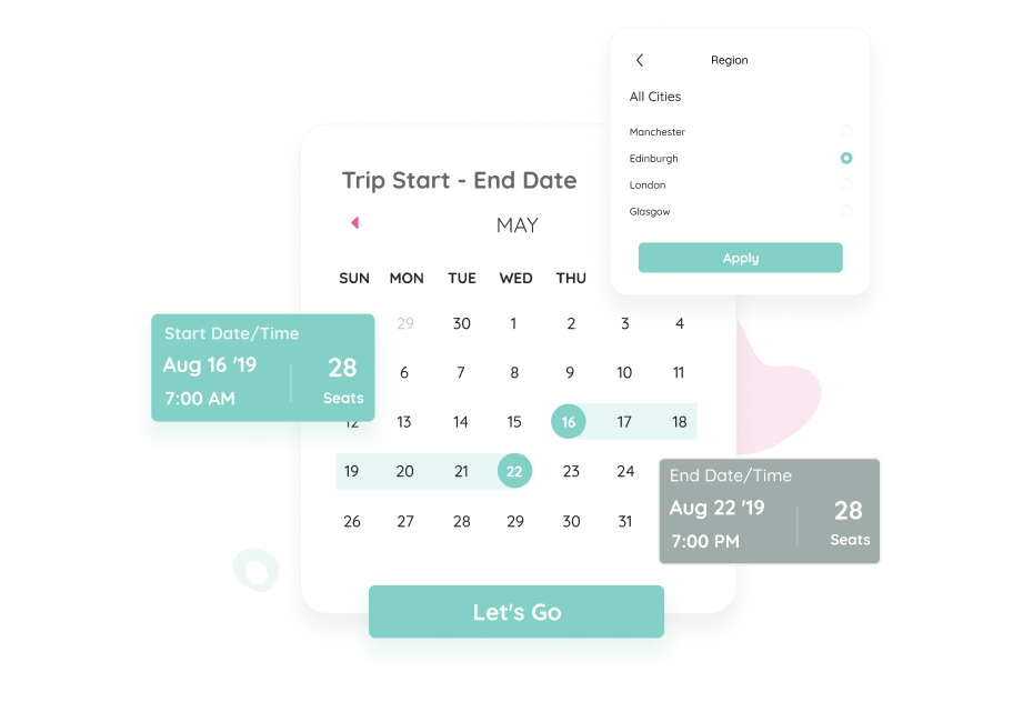 Date Region and Seat Selection in One Flow