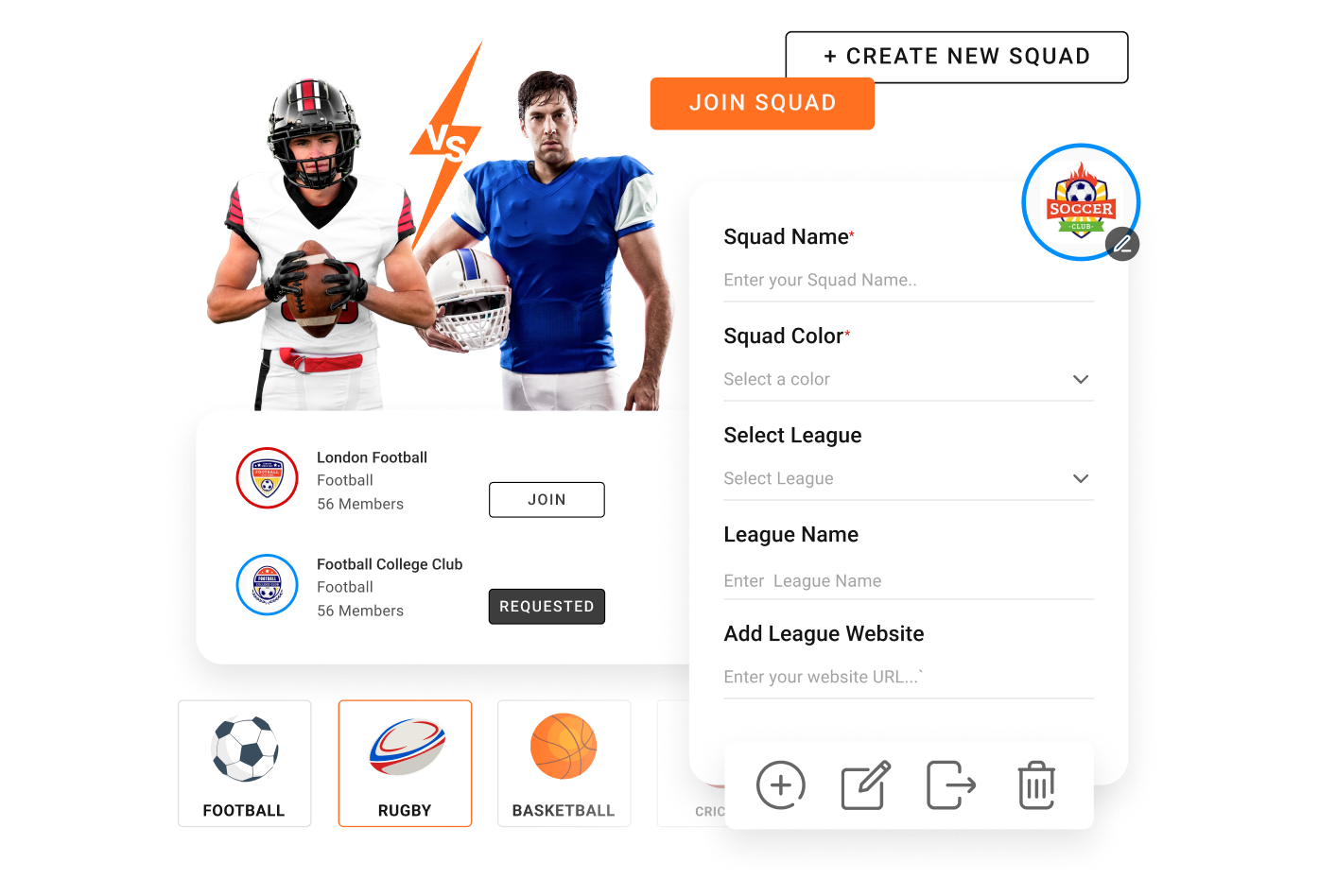 Team & Match Management Across Multiple Sports