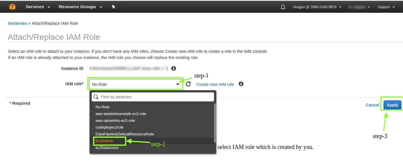 Attach/Replace IAM Role