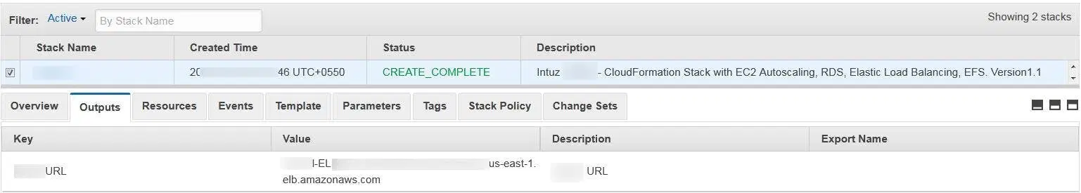 CloudFormation page