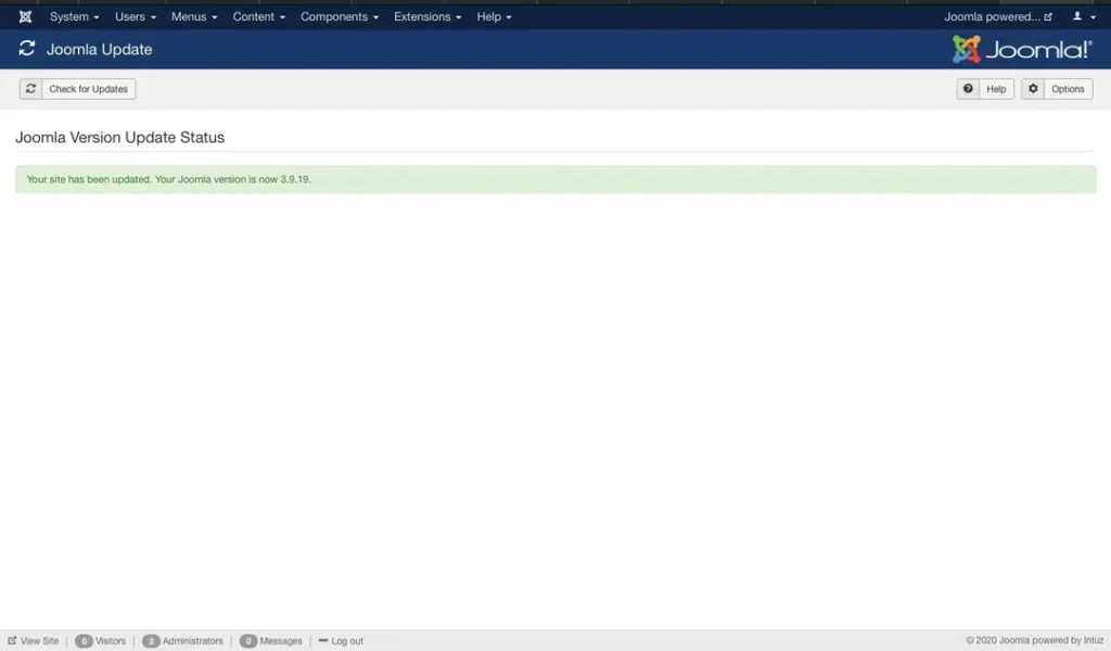 how to update joomla