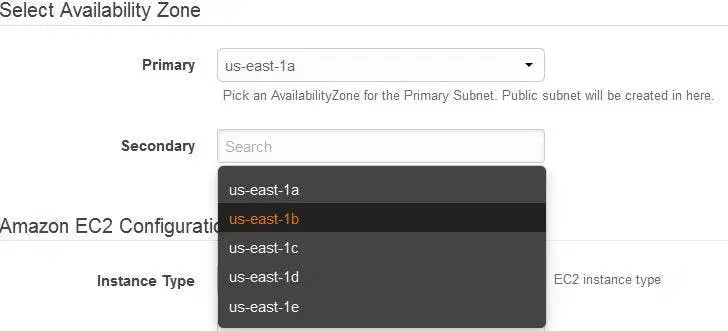 Secondary Availability Zone