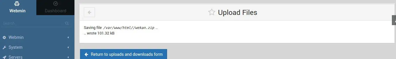 Webmin Dashboard Upload Files Check